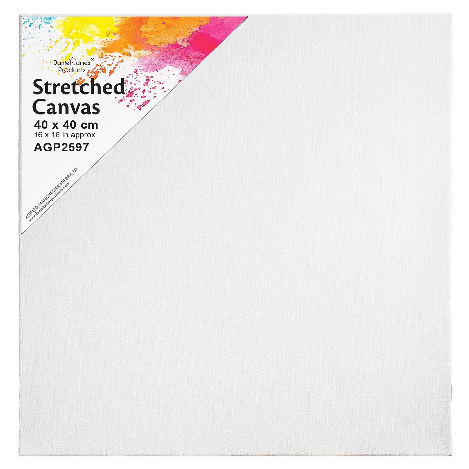 Artist Canvas Art Board Plain Painting Stretched Framed White Large Small Blank (40cm x 40cm)