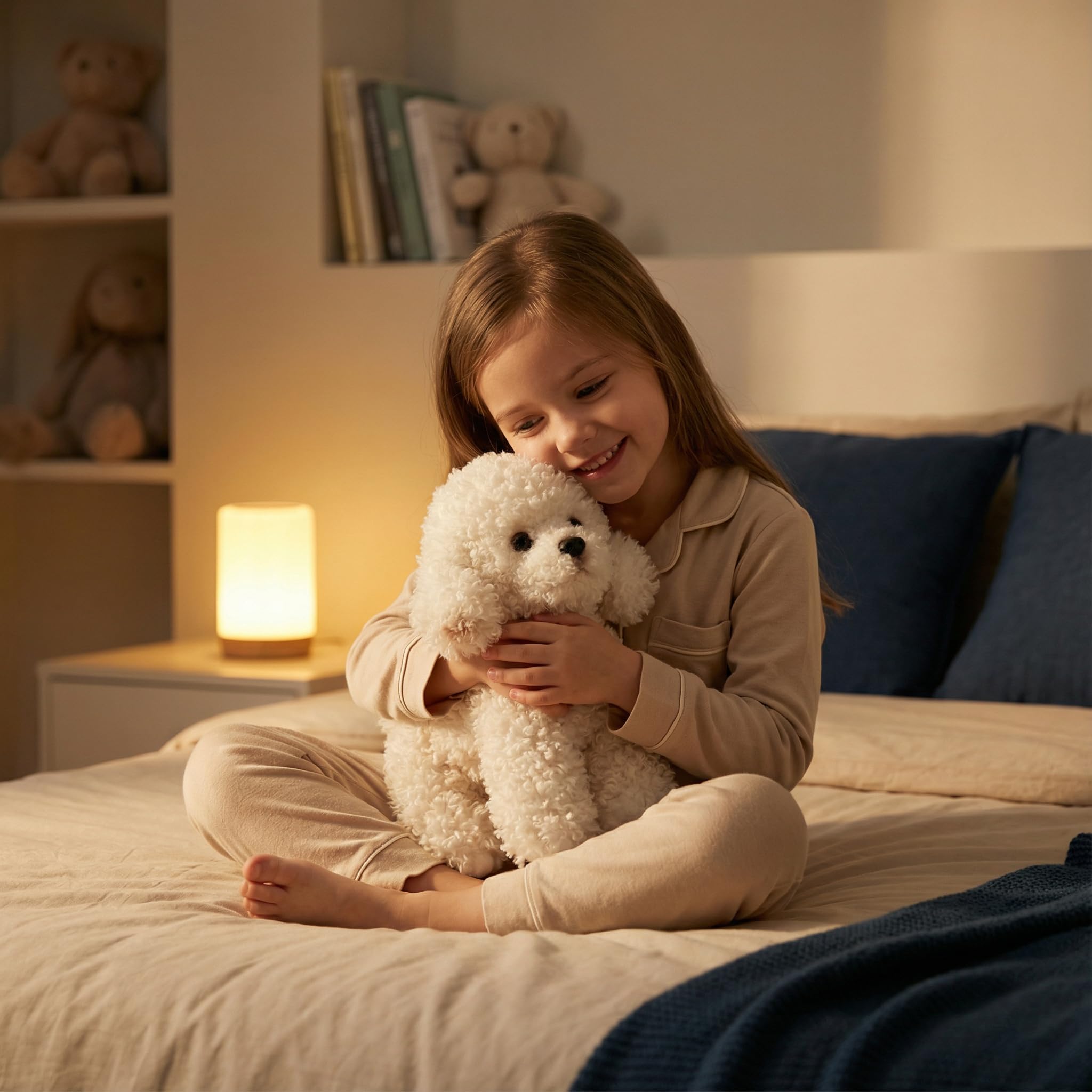 CU-MATE Peluche a forma di barboncino, giocattolo realistico per cani, adorabile cuscino da abbracciare per dormire per bambini e amici