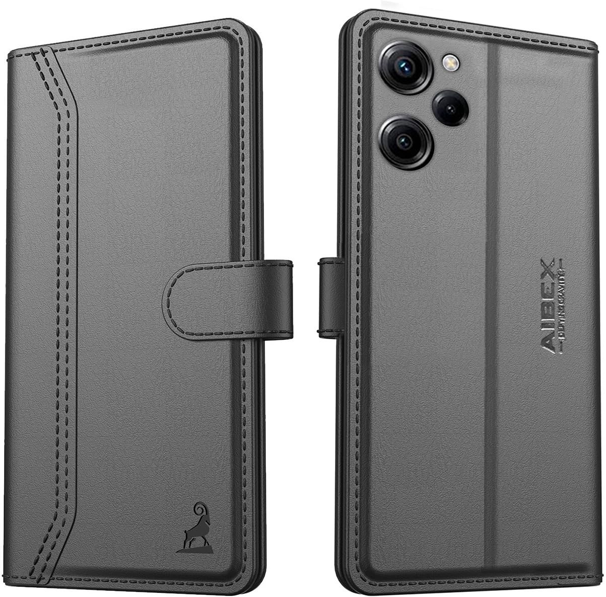 AIBEX ® Poco X5 Pro 5G Flip Cover Leather Finish | Inside TPU with Card Pockets | Wallet Stand | Complete Protection Flip Case Black (B0BW9CBH7G) Amazon Price History, Amazon Price Tracker