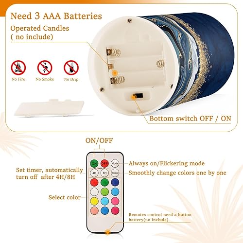 Vista 157 de Velas parpadeantes sin llama, velas LED moradas de mariposa lavanda con temporizador remoto, juego de 2 velas a pilas para San Valentín, boda