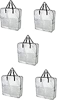 IKEA DIMPA Extra Large Storage Bag, Clear Heavy Duty Bags, Moth Moisture Protection Storage Bags (Pack of 5, 25 ½x8 ¾x25 ½)
