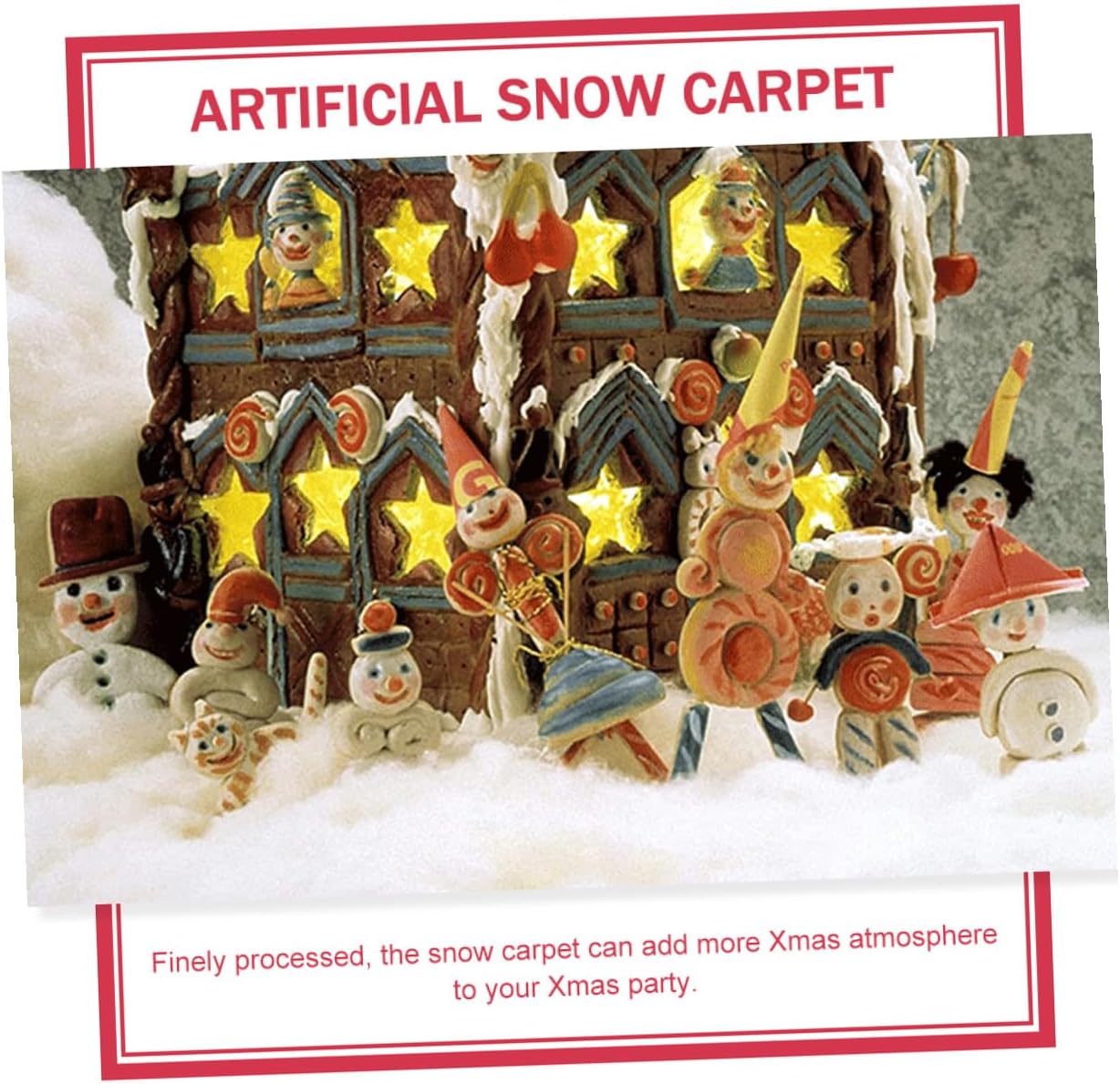 UPKOCH Artificial Snow Blanket 2pcs Thickened Fluffy Cotton Snow Supply for Christmas Party Decoration Indoor Xmas Floor Cover Winter Holiday Decor