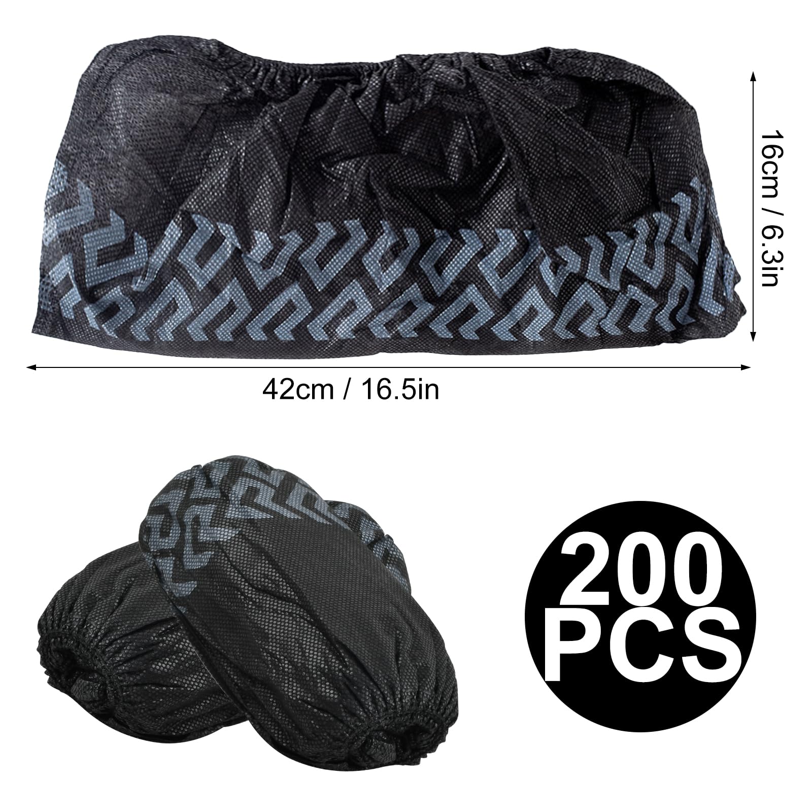 Dokeno 200 pezzi Copriscarpe Traspiranti Monouso, Resistenti 5,5g Copriscarpe Monouso Copriscarpa Calzari Calzari Monouso scarpa, Copriscarpe Impermeabili Antiscivolo per Interni, Taglia Unica, Nero