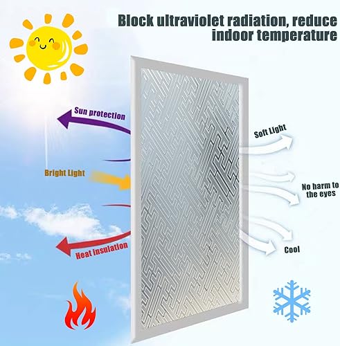 Miniatura 3 de Filmgoo Película de privacidad para ventana, esmerilada, no adhesiva, adherencia estática, extraíble, bloqueo solar UV, película decorativa para