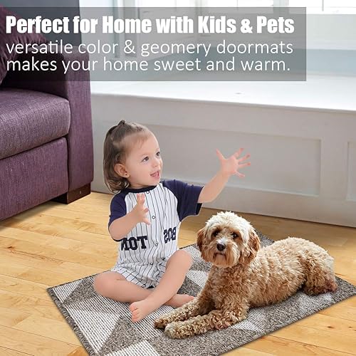 Vista 136 de Tapete para interiores de 32 x 48 pulgadas, tapete absorbente para puerta delantera y trasera, parte trasera de goma, antideslizante, atrapador