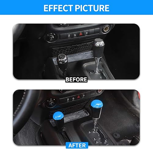 Miniatura 2 de RT-TCZ Para Wrangler JK Gear Shift Knob Trim Cover para Jeep Wrangler JK JKU 2011-2017 Baby Blue Interior Accesorios 2 unids