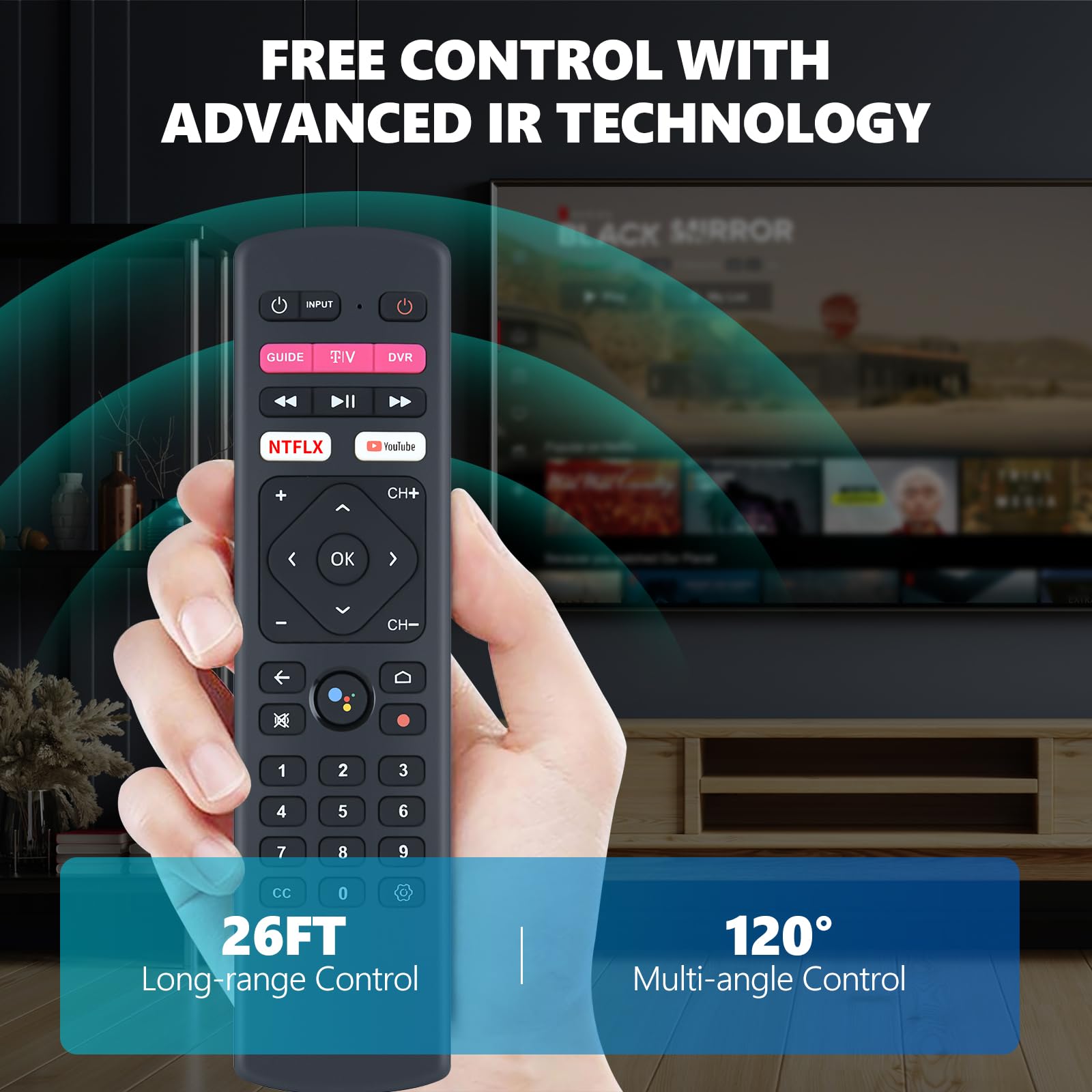 PZL Mando a distancia de repuesto por voz para T-Mobile T-Vision HUB Streaming 4K Android TV DVR Box