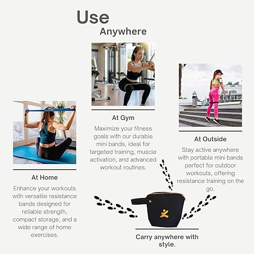 Miniatura 7 de Juego de bandas de resistencia para mujeres y hombres  Bandas de goma natural resistentes de 12 pulgadas para piernas, glúteos, entrenamiento de