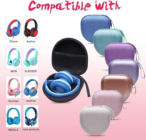 Miniatura 3 de Funda de auriculares para niños compatible con iClever BTH12  HS19  BTH26  JoySpark-T5  Candy Bila BH03  EarFunIMYBMIDOLA MD-B01  noot Products