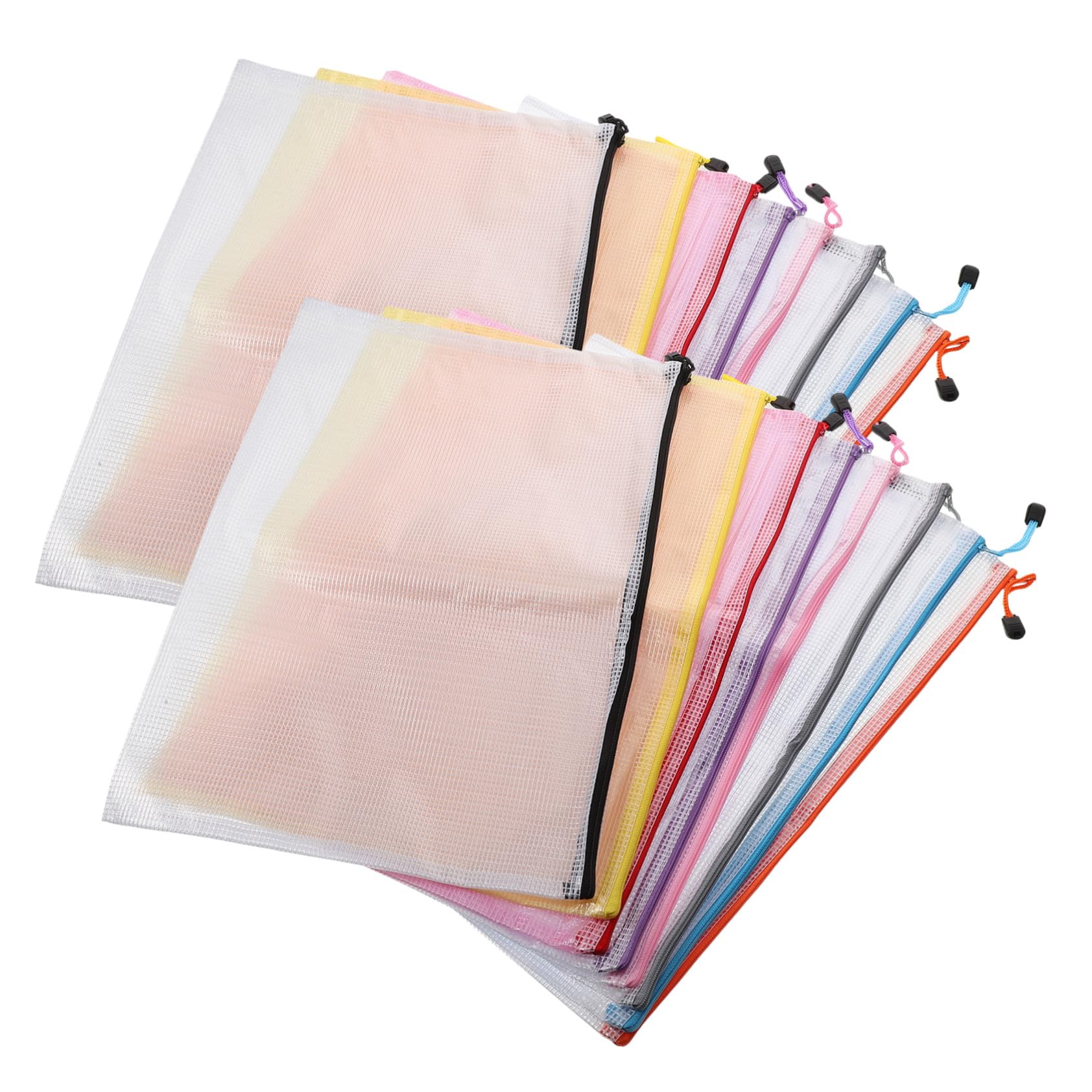 Pochettes de Rangement A3 Transparentes à Fermeture Éclair, Lot 16