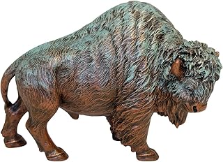 LL Home Bronze Color Bison Figurine, Brown