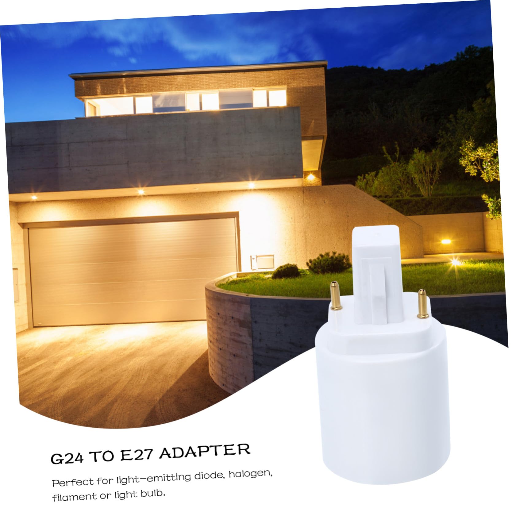 Adaptateur de Douille D'ampoule G24d vers E27 à 2 Broches 4 Pièces