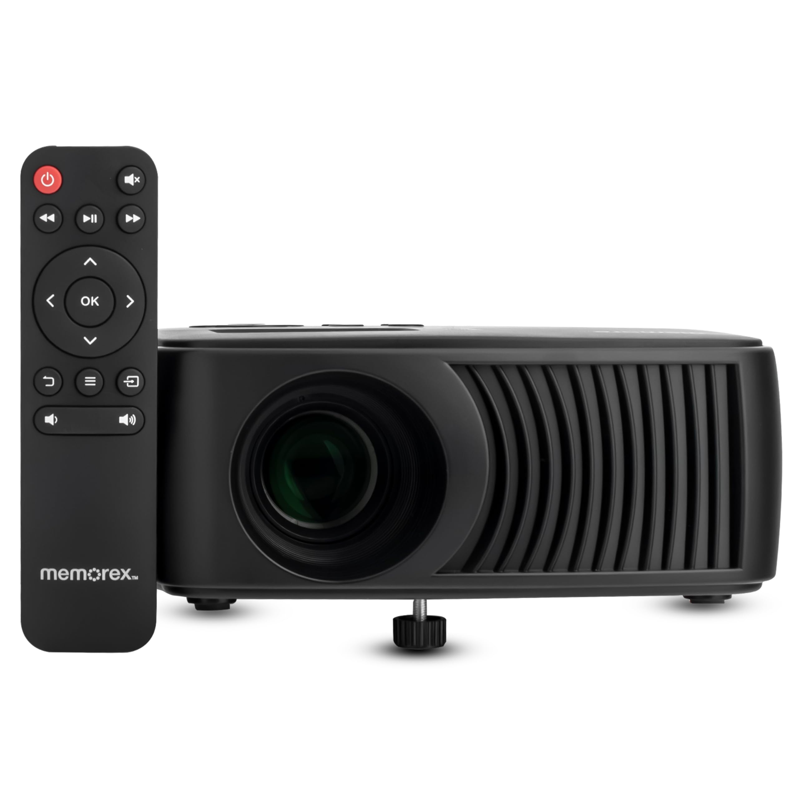 Memorex MX-PJS100 | Bluetooth Projector with 100” Screen | HDMI/USB/AV Inputs | 90 ANSI Lumens, Built-In Speaker, and Wireless Audio Streaming