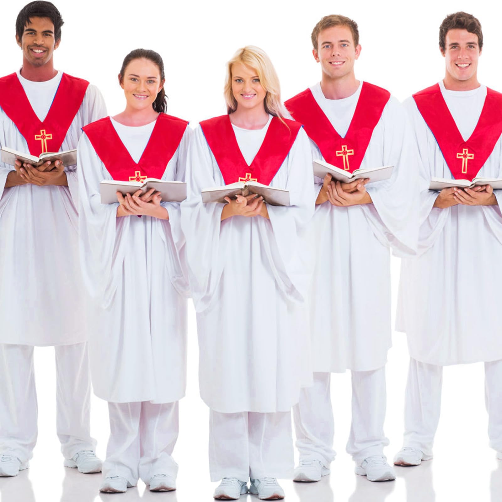 3er-Pack Weiße Chorrobe Taufen für Erwachsene, Unisex Priester Gewand Kostüm, Herren Damen Richter Messdiener Taufen Kleidung für Kirche Klerus, Graduation Gown, Größe 54