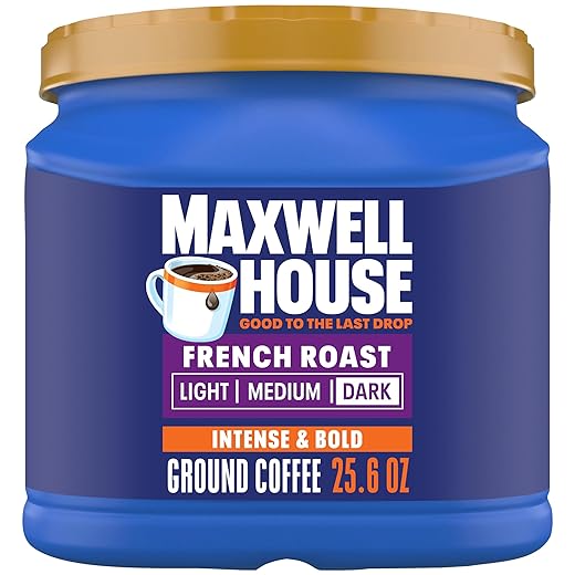 Maxwell House French Roast Dark Roast Ground Coffee, 25.6 oz Canister