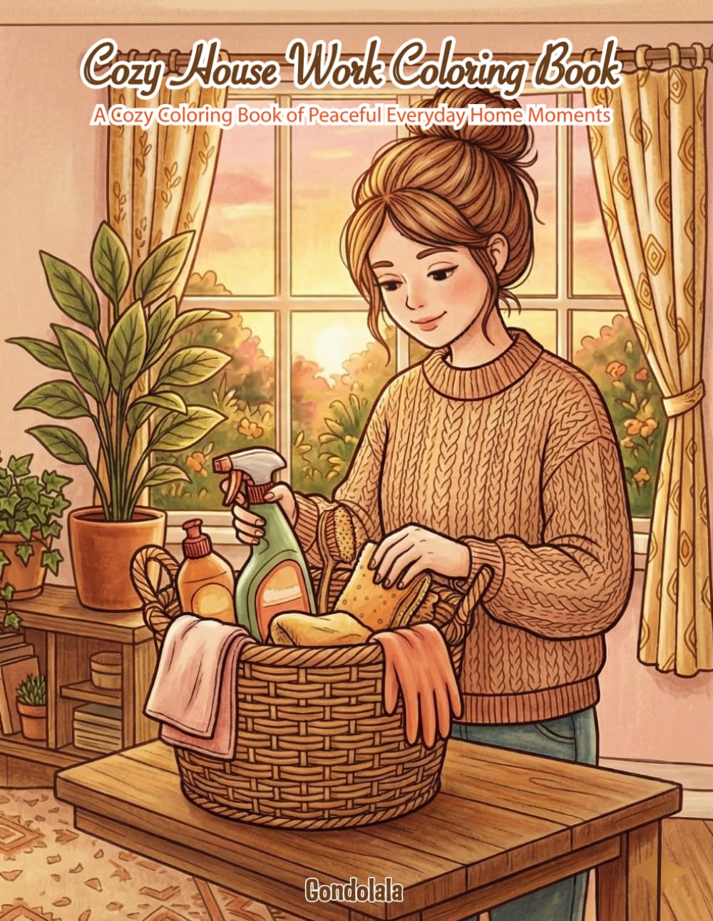 Cozy House Work Coloring Book: 24 Calm Everyday Home Scenes with a Girl in Every Illustration for Relaxation, Stress Relief, and Mindful Living (The Cozy Coloring Book Series)