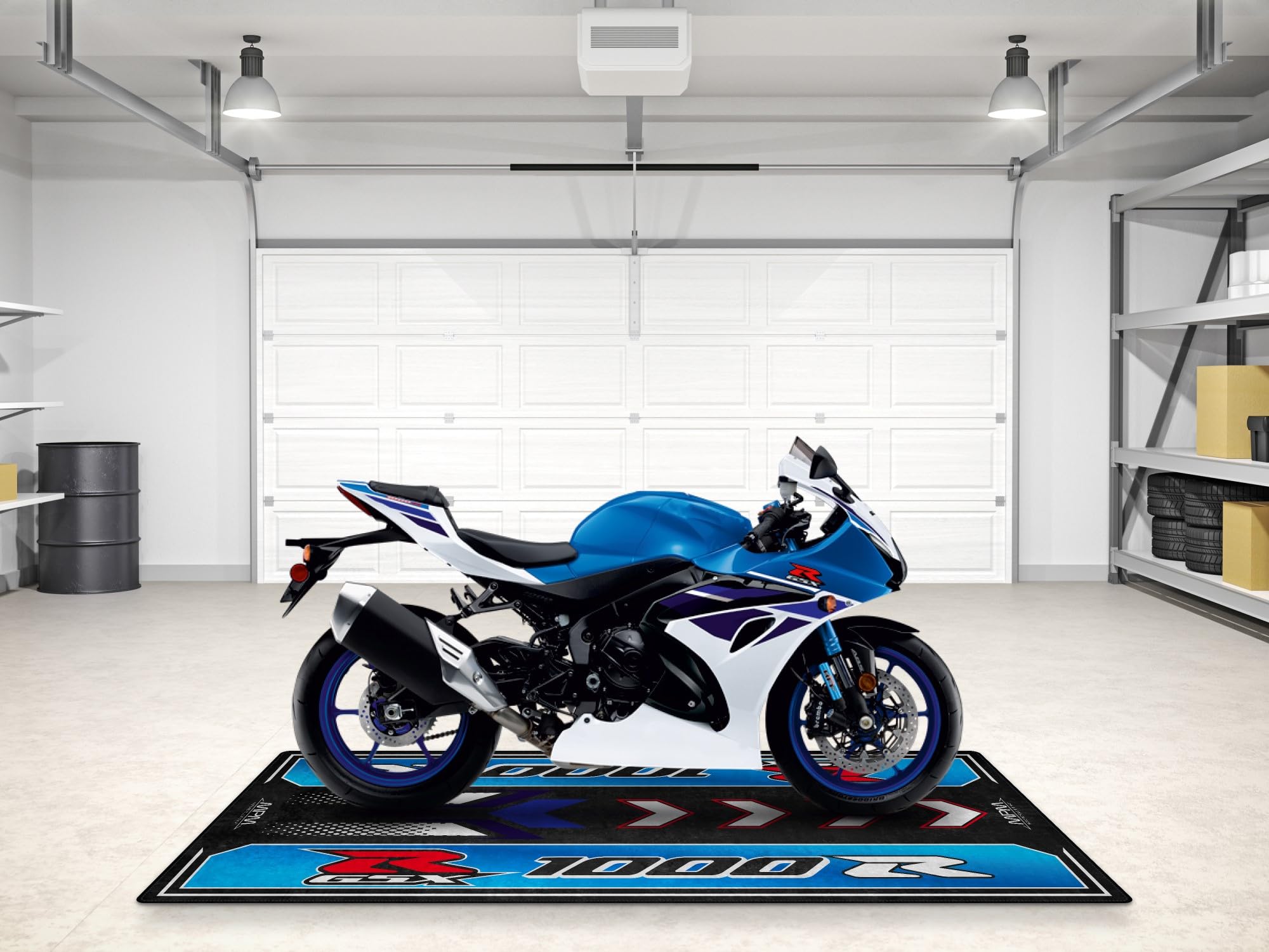 Garage Floor Protection MPM Motorcycle Garage Mat - Non-Slip Oil