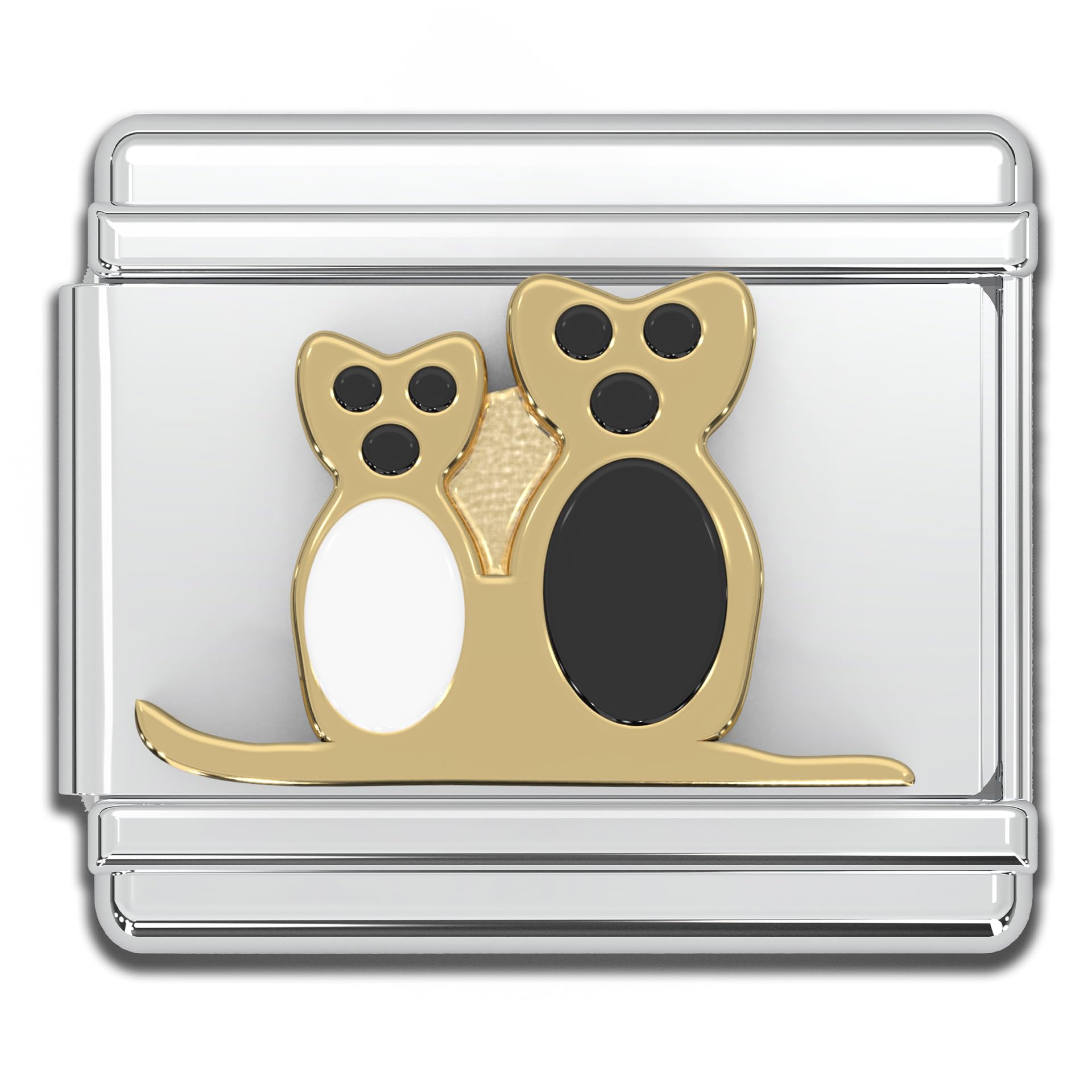 FablinksItalian Charm, 9mm Cat Charms Link for Women, Stainless Steel Kitten Bracelet Links, Kitty Nomination Bracelets Accessories for Womens Jewelry