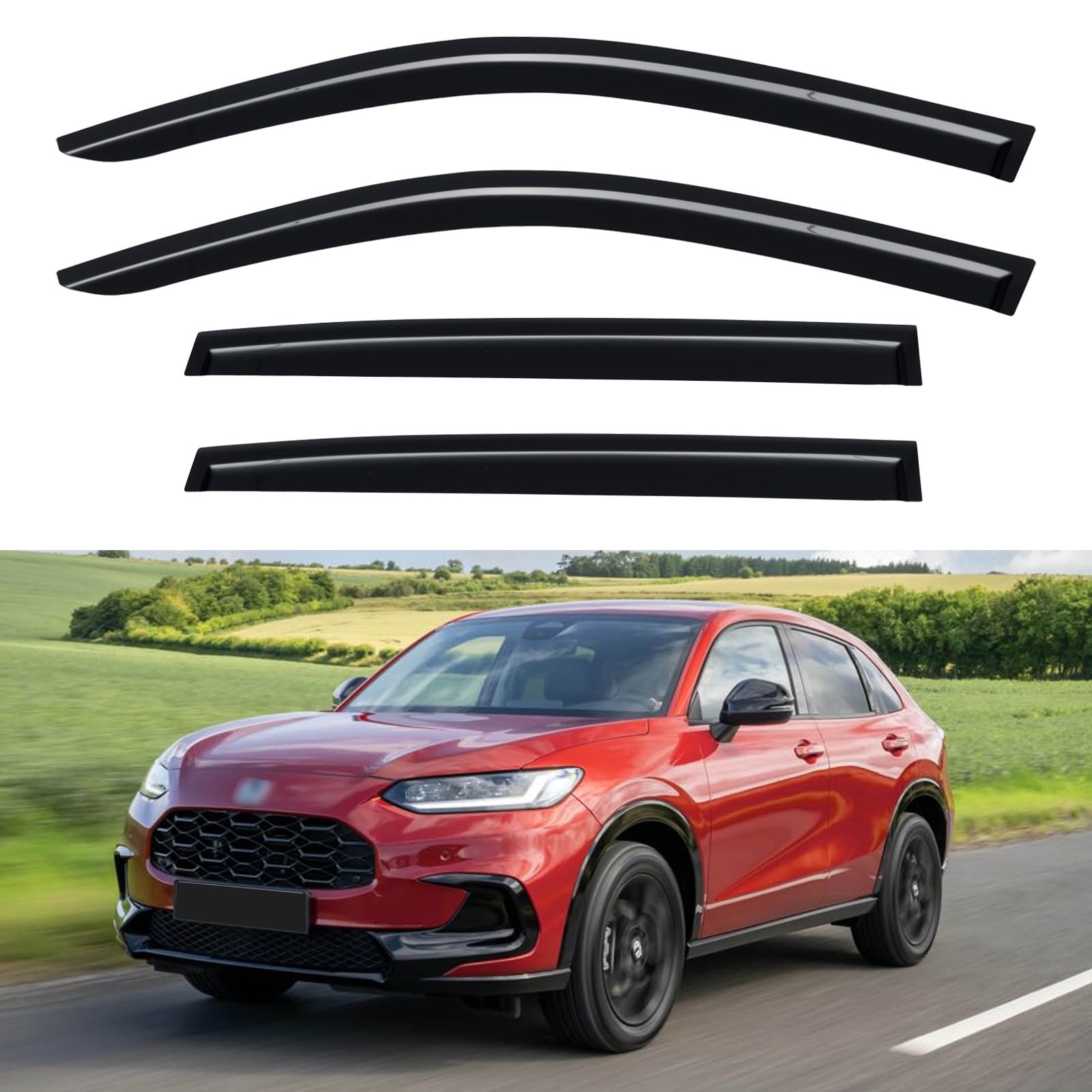 Window Visors Rain Guards for 2023 2024 2025 2026 Honda HRV HR-V | Out-Channel Window Vent Wind Deflectors Visors Shades Protectors for 23 24 25 26 Honda HRV HR-V SUV