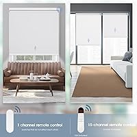 Vista 7 de Grandekor Persianas motorizadas con control remoto, persiana enrollable motorizada inteligente, persianas eléctricas inalámbricas 100% opacas