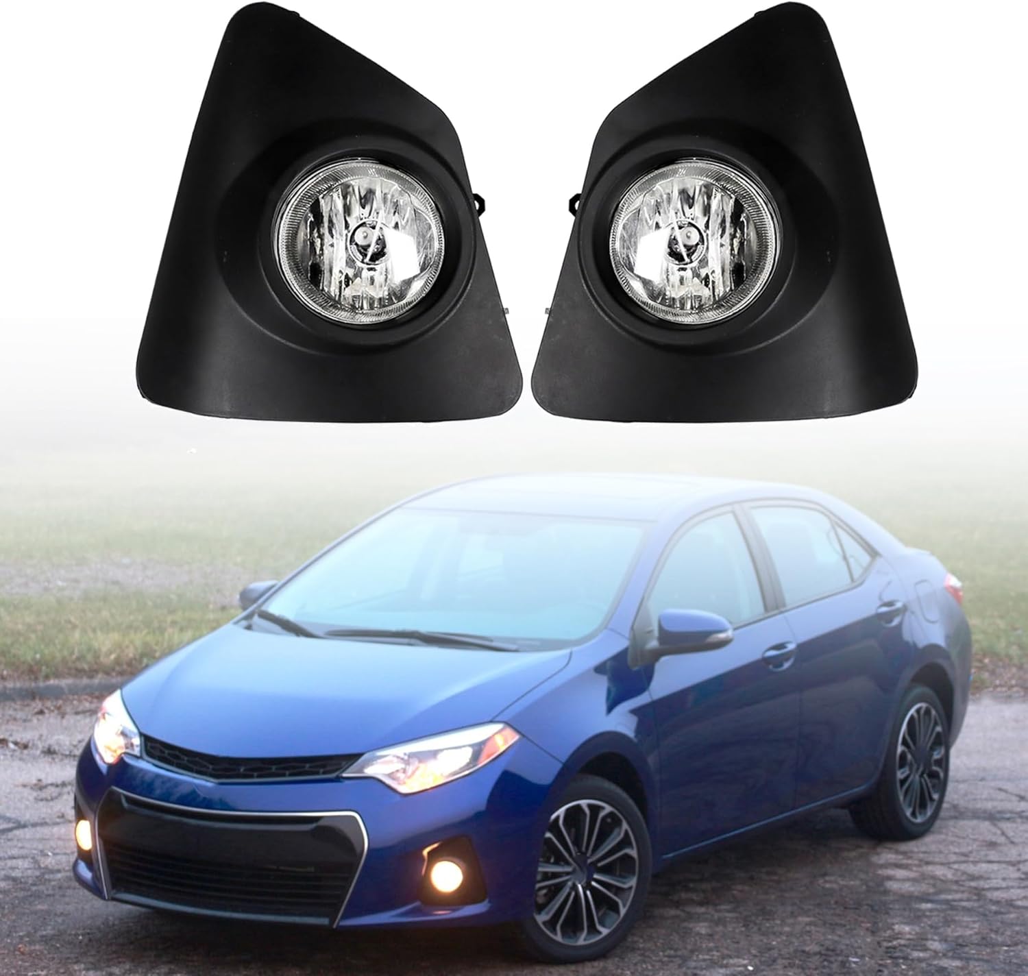1 Pair Fog Light Assembly Replacement for Corolla Sport S SE 2014 2015 2016 Sport with Wiring Harness & Switch