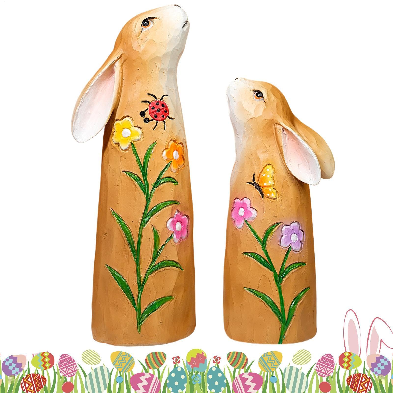 Statue de lapin de Pâques résine pour décoration étagère et chambre