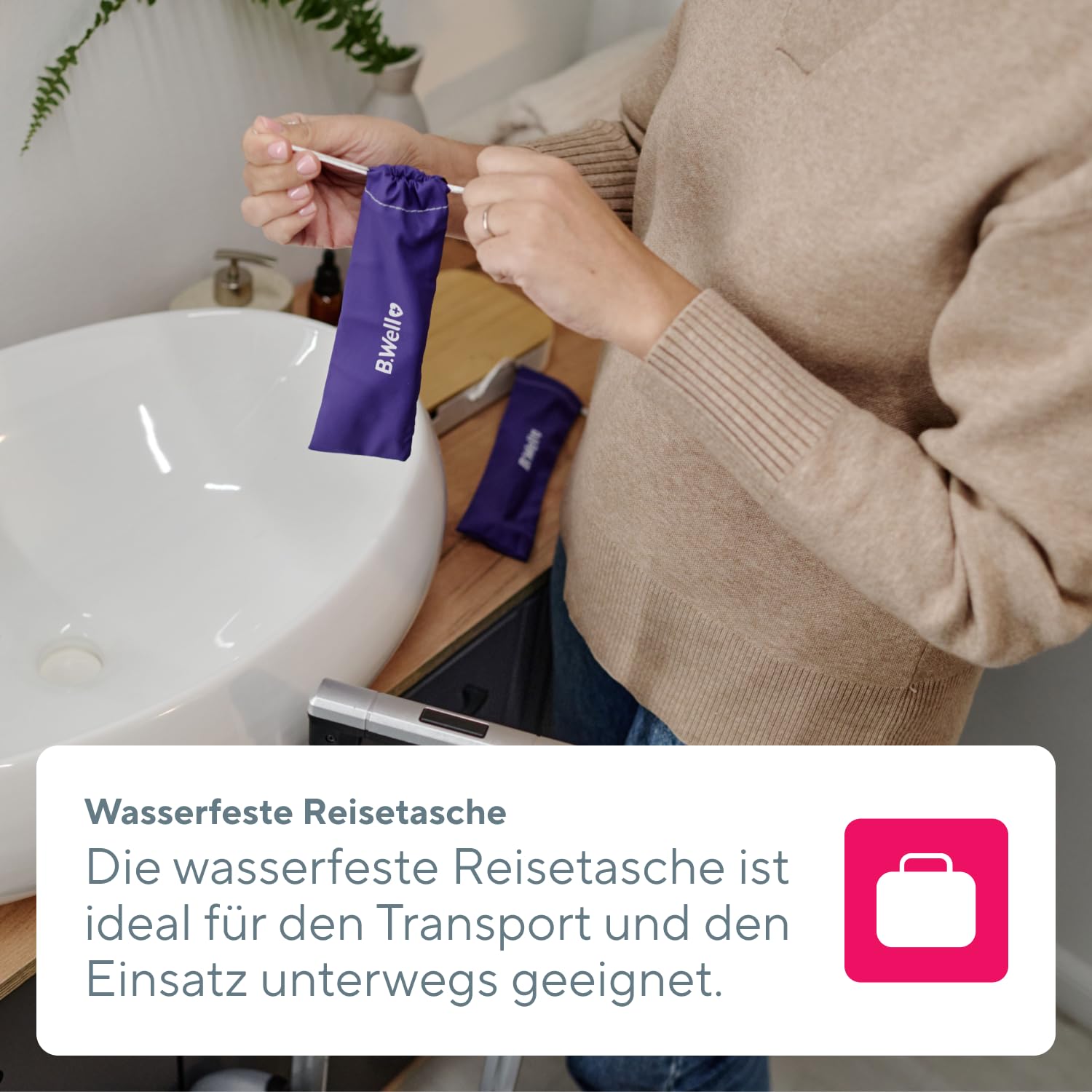 B.Well MED-870 Schallzahnbürste | 12 Reinigungsmodi & 4 Monate Akku | Schweizer Qualitätsstandards: 12 Modi, 2-Minuten-Timer mit 30-Sek.-Intervall, Induktionsladung und 2 farbige Bürstenköpfe.