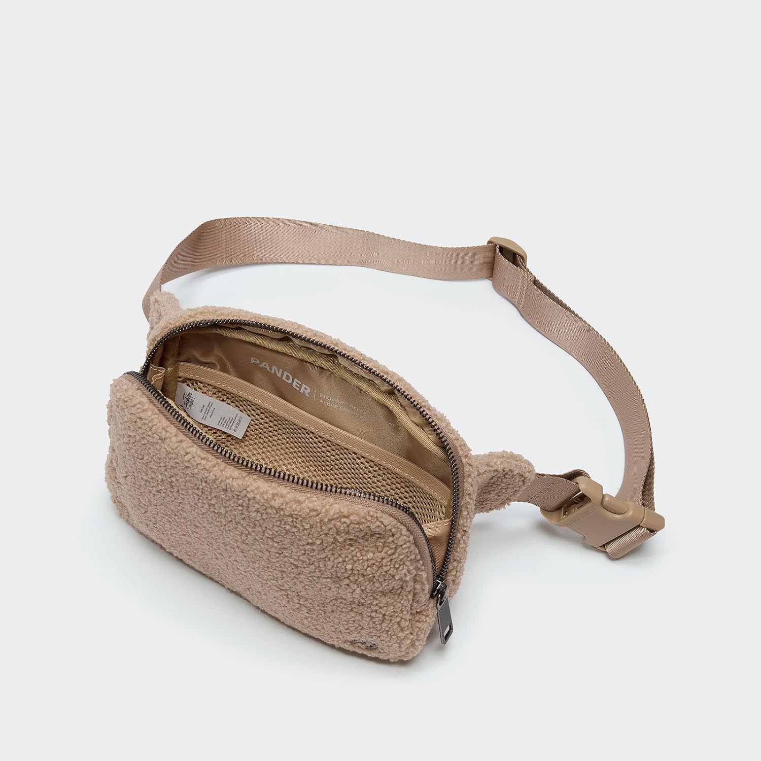 Pander Large 2L Fanny pack Everywhere Fleece Belt Bag for Women and Men with Adjustable strap Belt. (Tan) - Image 5
