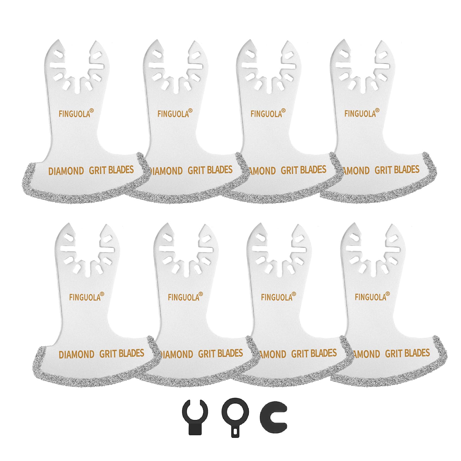 Oscillating Tool Blades, Diamond Carbide Multi Tool Blades for Grout Removal and Soft Tile Cut, Semi Circle Finger Segment Swing Grit Grout