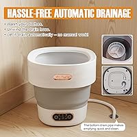 Vista 3 de Lavadora portátil plegable, mini lavadora de 13L con cesta de centrifugado Para ropa interior, calcetines, ropa de bebé Ideal para apartamentos