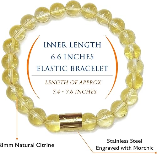 Miniatura 3 de Morchic - Pulsera elástica con piedras preciosas de cristal de 0.31 in de energía auténtica, diseño simple y clásico, para hombres y mujeres para