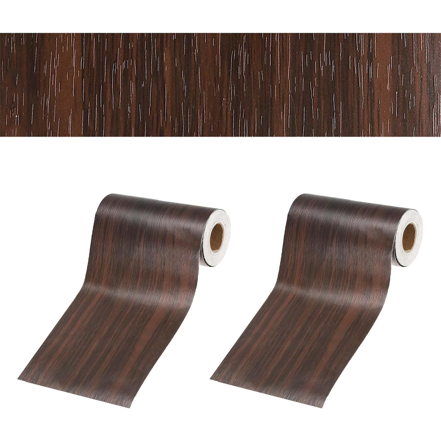 4.7 Inch x 66ft Wood Grain Repair Tape, Self Adhesive Realistic Textured Repair Tape Patch for Floor Door Table Cabinets Desk, Black Walnut