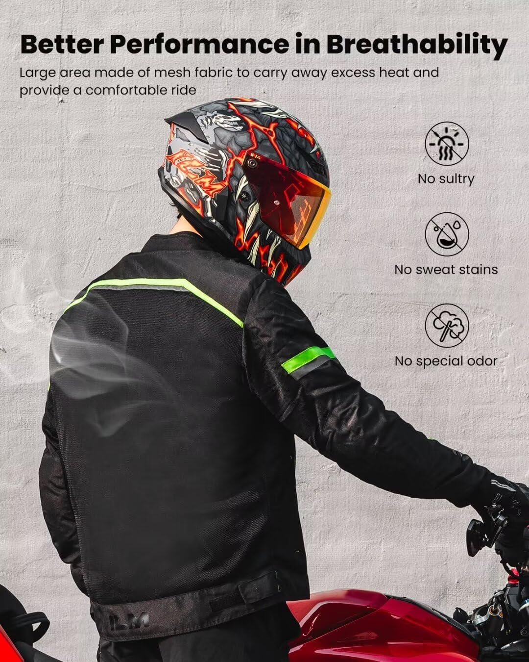 ILM Motorcycle Riding Jacket with Mesh CE Armor and Detachable Thermal Liner Dual Sport All Season for Men Model JAM1 thumbnail