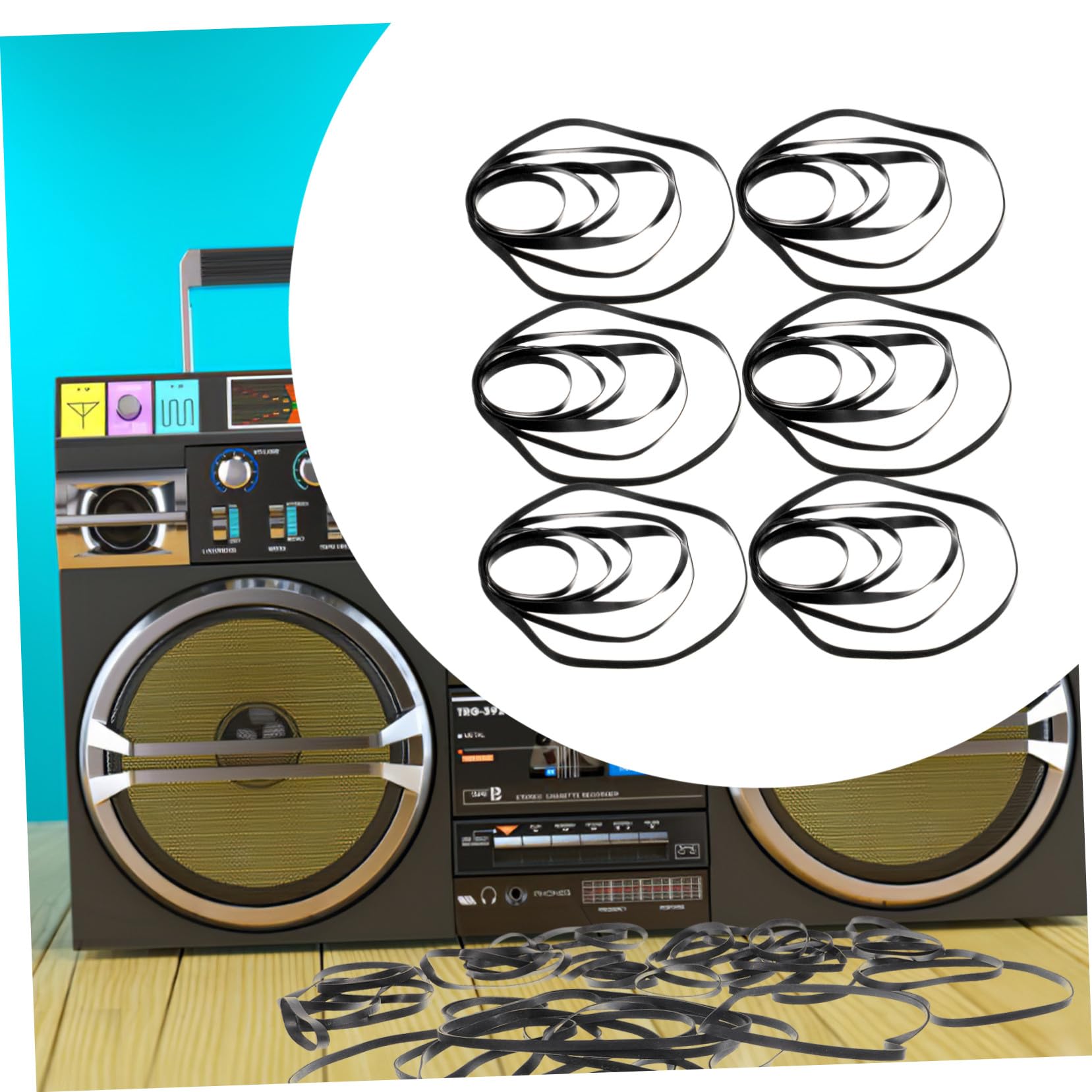 DOITOOL Cinghie per Registratore di Cassette in Gomma Resistenti All'usura a Basso Rumore Nero 50 Pezzi per Riparazione e Manutenzione