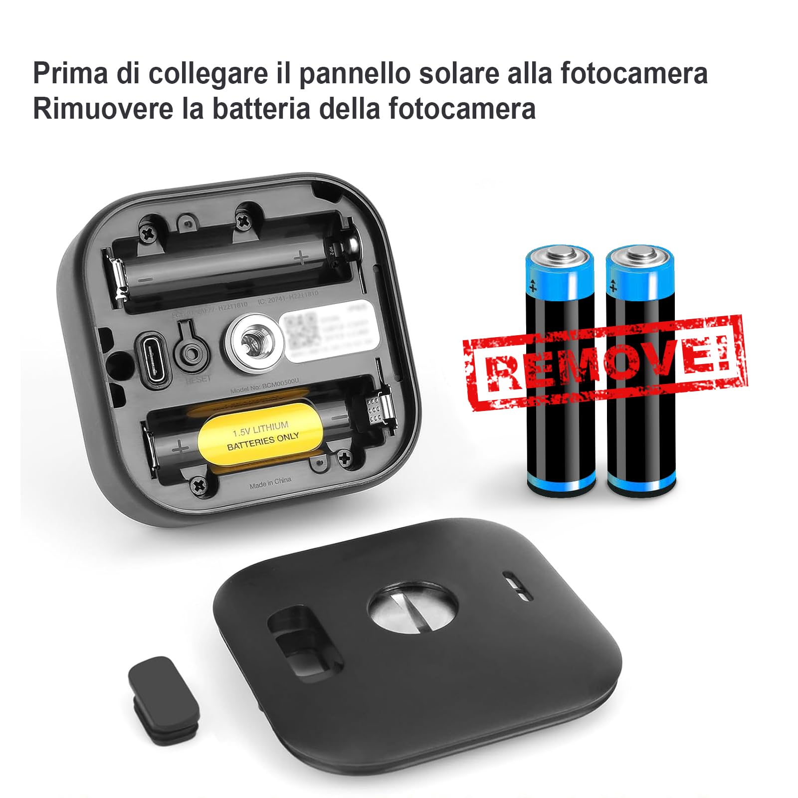 Pannello Solare da 4W per Telecamera Esterna Blink (4th gen), Caricatore Solare con Spina in Gomma, Impermeabile IP65, Cavo da 13,12 Piedi