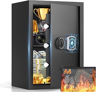 3.5 Cub Large Home Safe Fireproof Waterproof, Digital Fire proof Safe Box With Fireproof Bag, Combination Lock and Alarm Systerm, Anti-theft Safes for Home Files Ammo