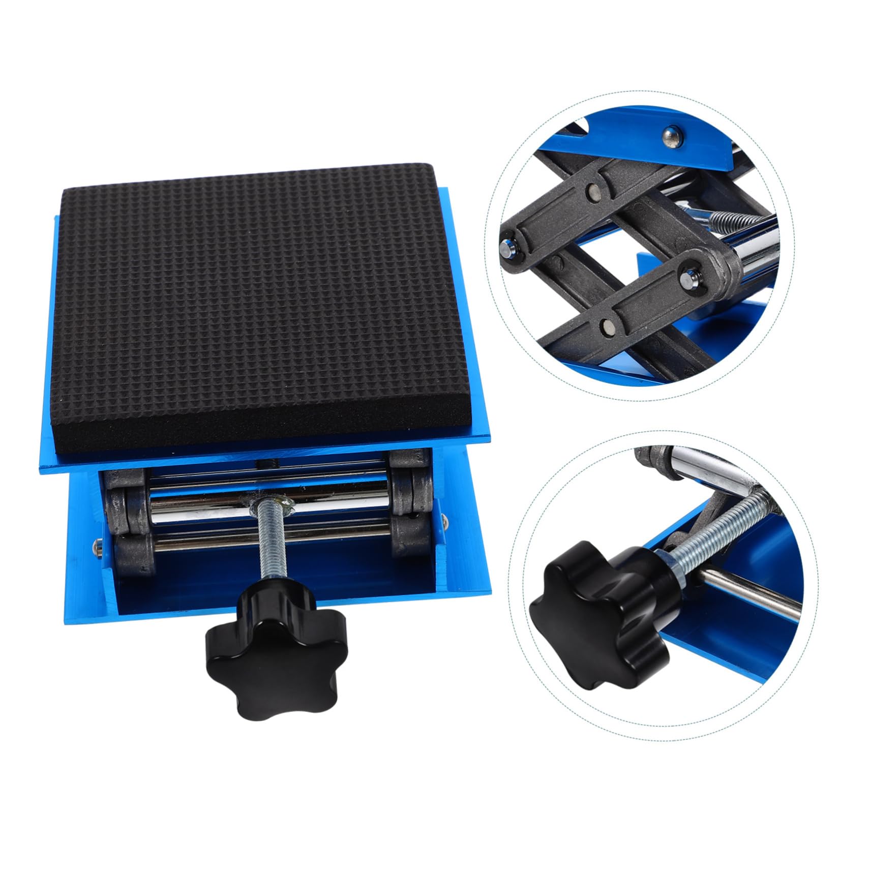 Piattaforma Elevatrice da Laboratorio 10x10 Cm in Lega di Alluminio | Supporto a Forbice per Banco Prove, Inserto Eva Antivibrazione, Base Abs Ferro