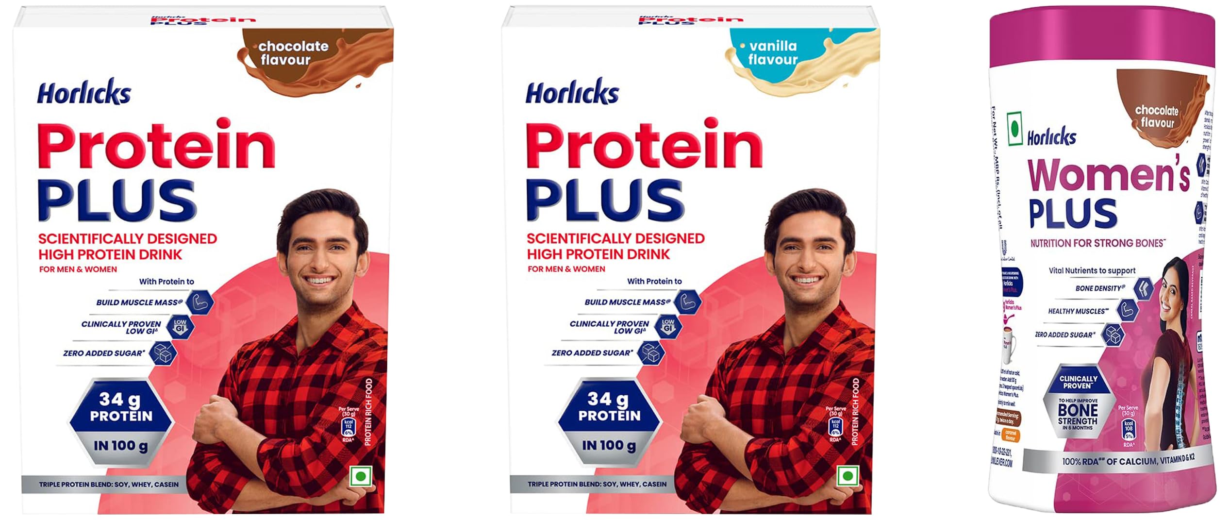 Horlicks Protein Plus Chocolate 400g, Women's Chocolate Jar, Vanilla Protein Drink-image-4