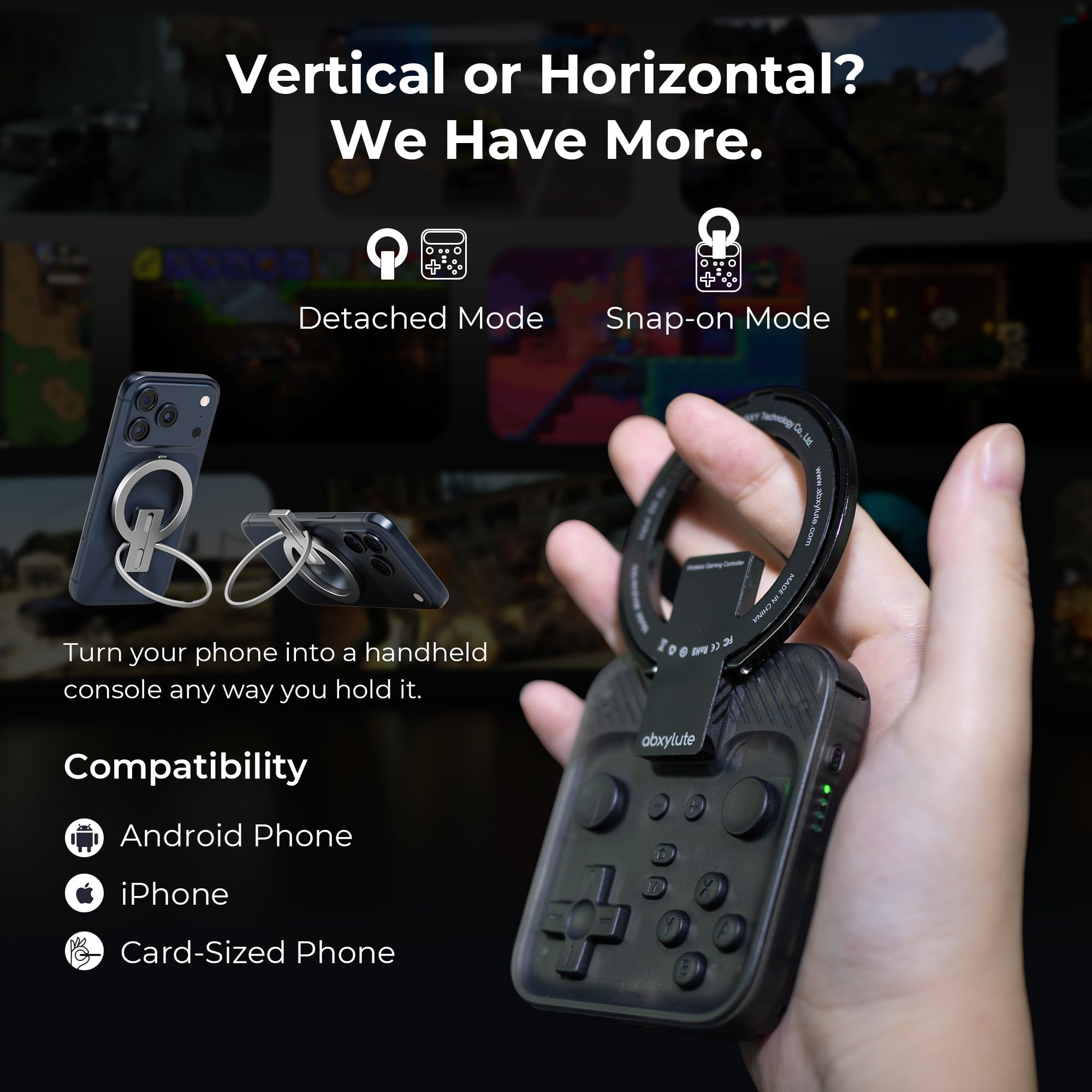 abxylute M4 Snap-On Mobile Gaming Controller for Android & iPhone