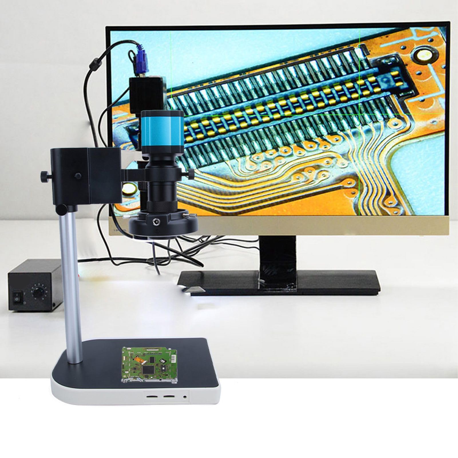 Microscopio digitale 14MP Microscopi digitali portatili da laboratorio ad alta definizione HDMI Adattatori per fotocamere per microscopio con attacco a C USB(EU Plug)