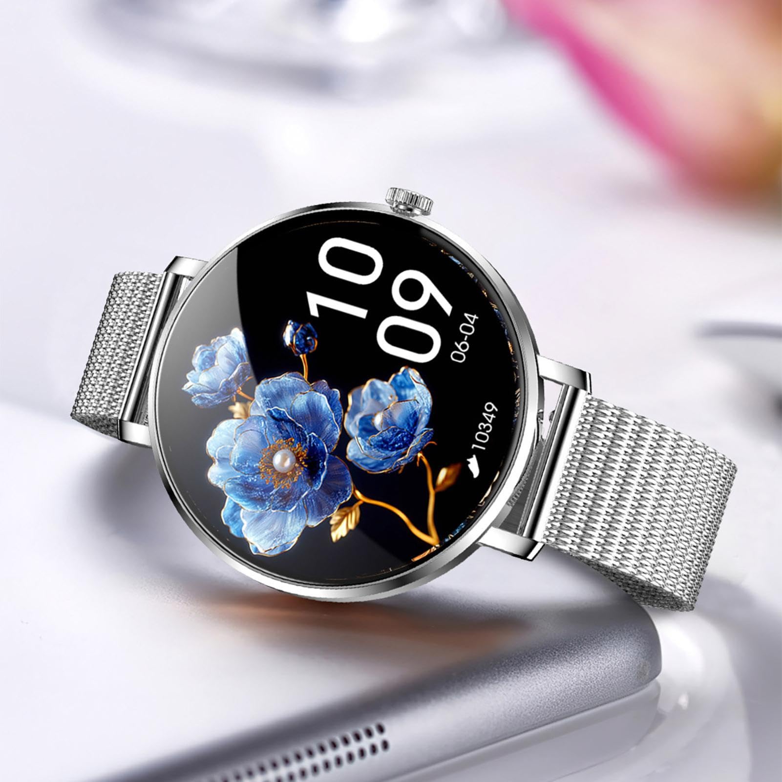 Smart Watch Watches for Women Thin AMOLED Spherical Screen Bluetooth Call Full Touch Control IP68 Waterproof Long-Lasting Battery