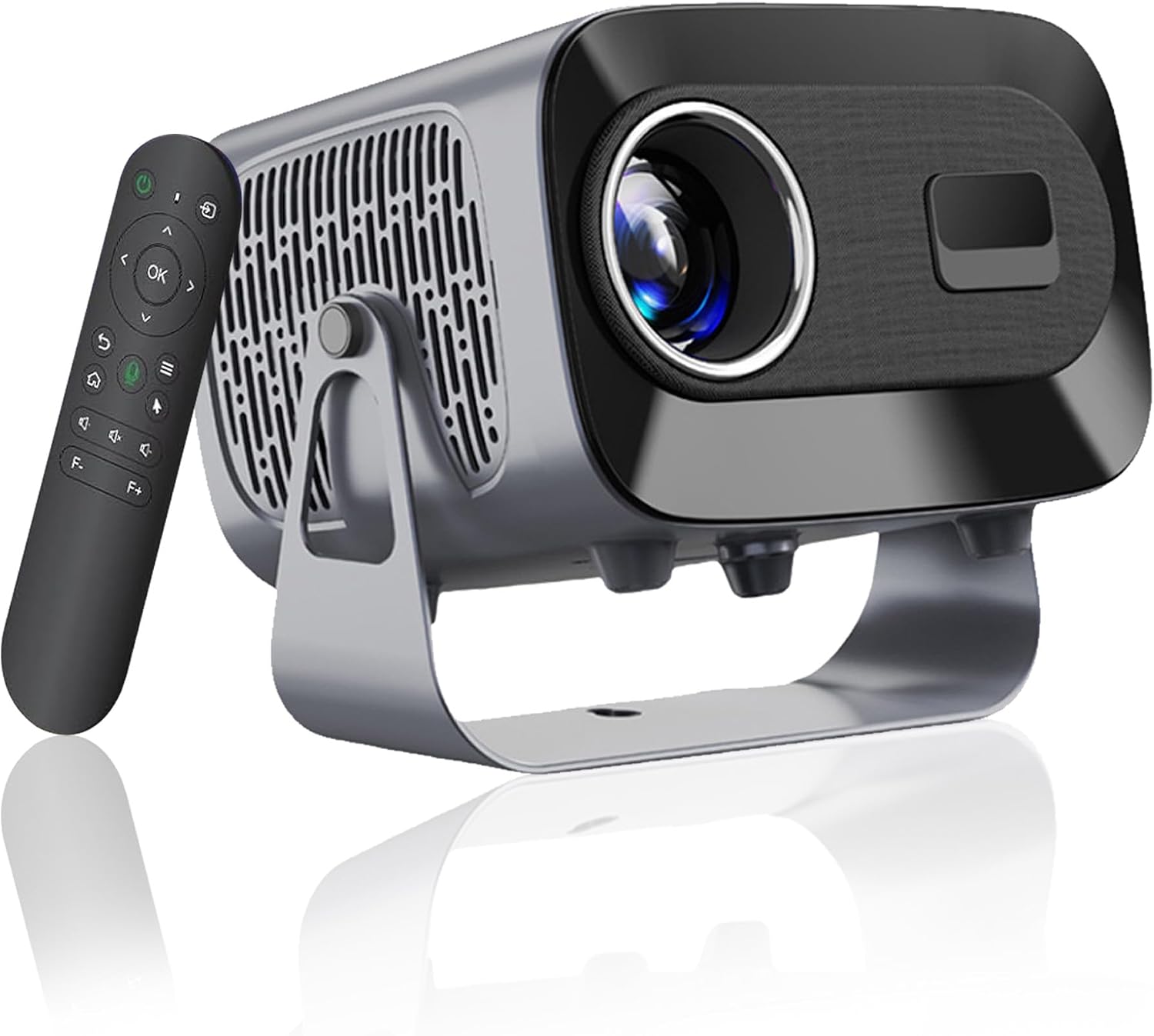 A10 Ceiling Mini Projector 1280*720P with WiFi Bluetooth,360°Rotation Auto Keystone Portable 4K Projector,Dual Speaker,<35dB Silent,Home Cinema Projectors for Phone/TV Stick/HDMI USB,Android 11