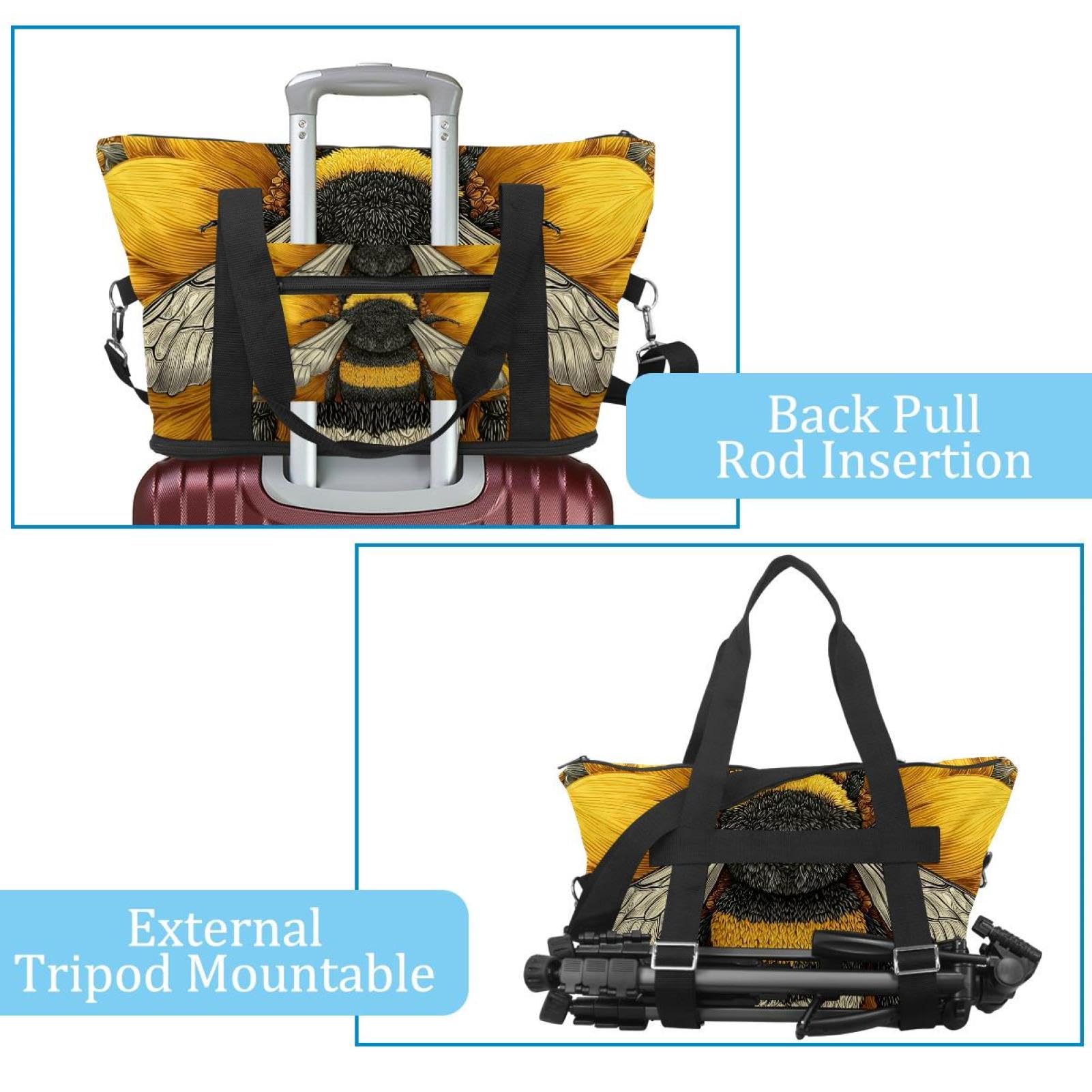 Reisetasche mit grüner Libelle, erweiterbare Wochenendtasche, Übernachtungstasche, wasserdicht, Sport, Fitnessstudio, Krankenhaustasche, Mehrfarbig 6, Eine Größe, Reisetasche