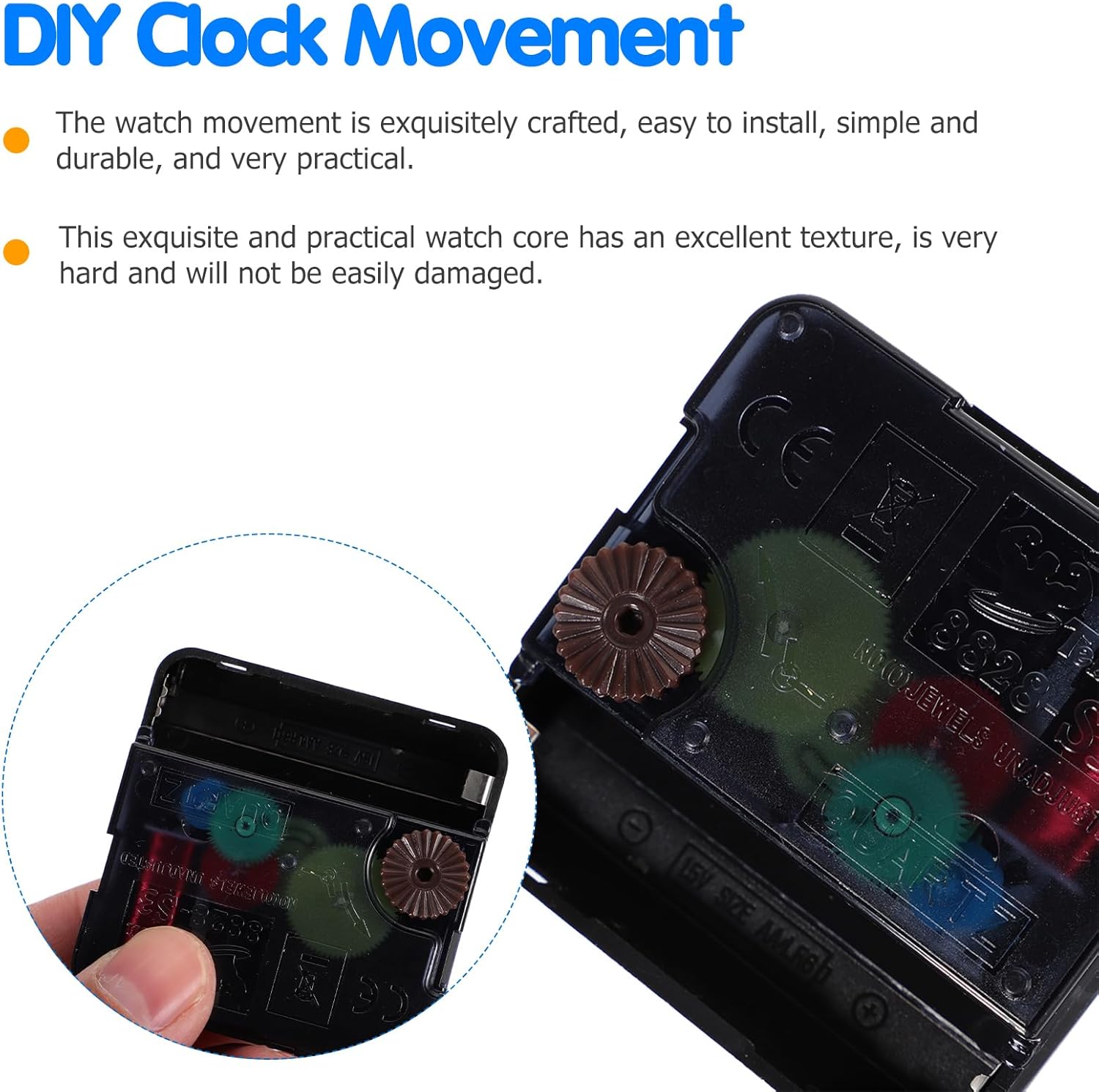 SHINEOFI DIY Quartz Clock Movement Kit, Silent Clock Mechanism Replacement with Silver Hands