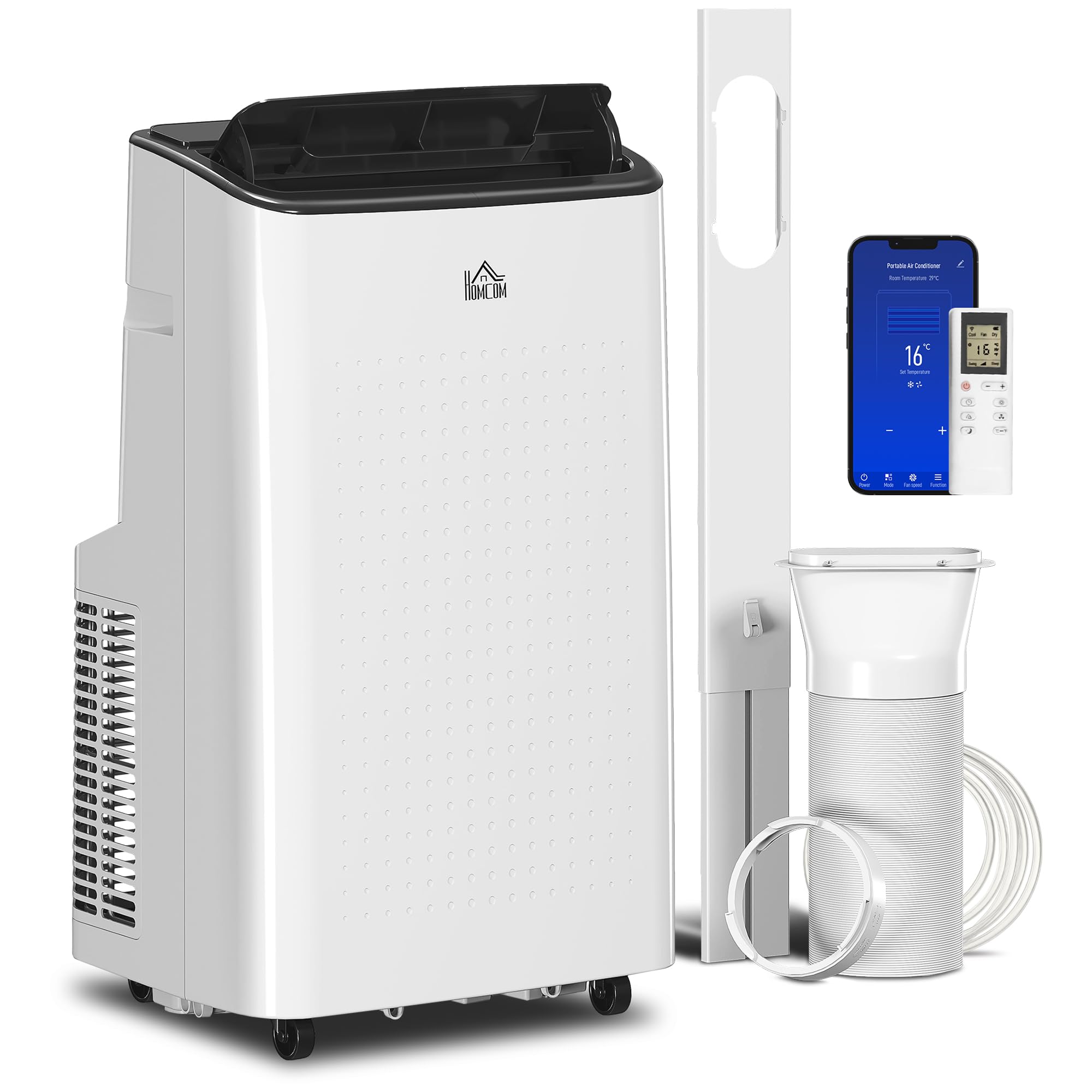 HOMCOM 12000 BTU Mobile Smart Air Conditioner - White - 16 sqm