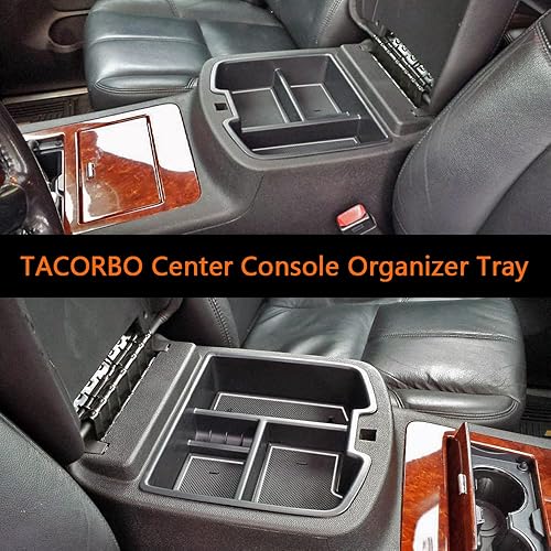 Miniatura 10 de TACORBO Center Console Organizer Tray for 07-2014 GMC Sierra 2500 3500 Yukon XL Silverado 2500 3500 Suburban 1500 Tahoe / 07-13 GMC Sierra 1500 Red