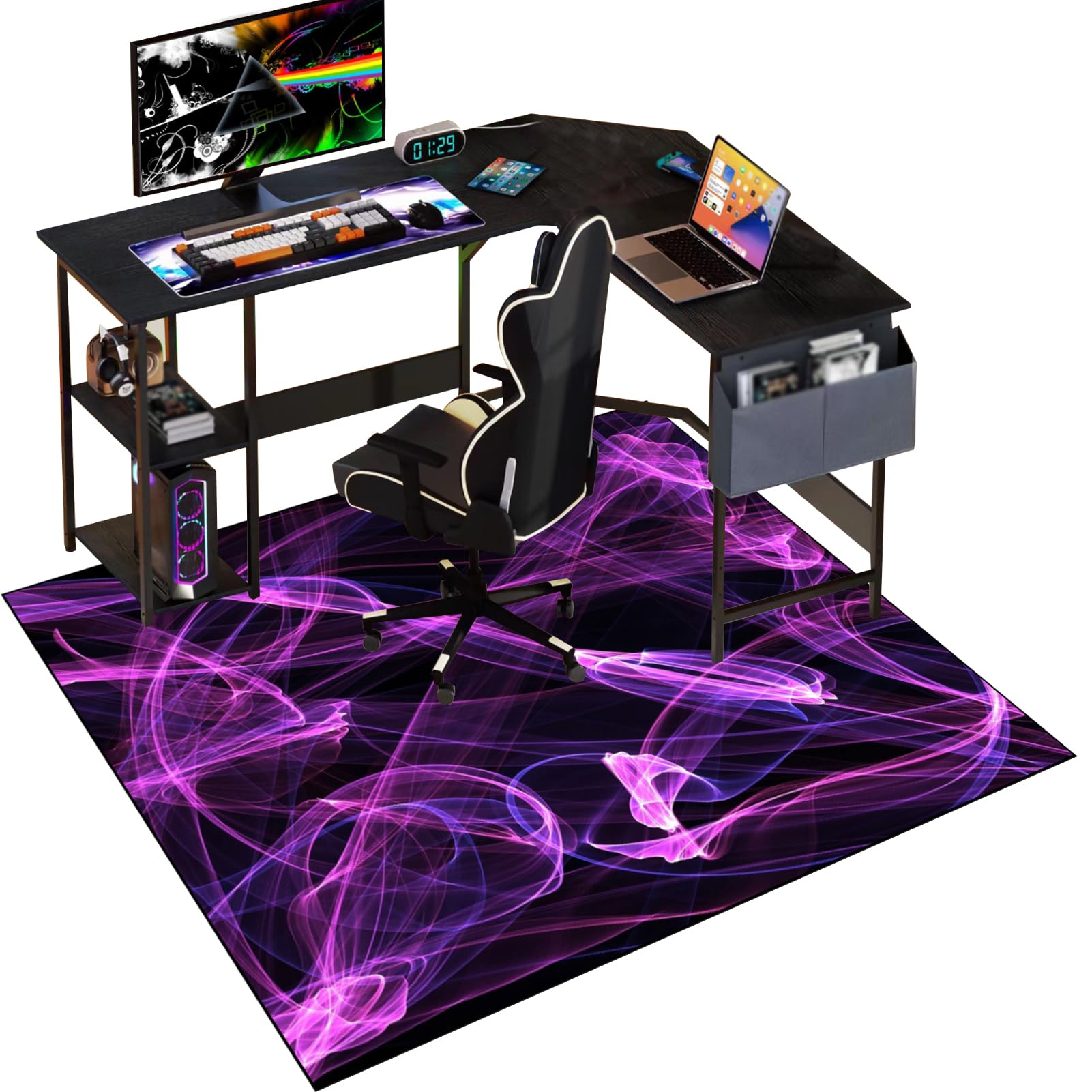 Hardwood Floor Protector Mat - 70 x 100 cm, Anti-Slip, Non-Slip, Desk Chair Mat for Carpets & Gaming Room