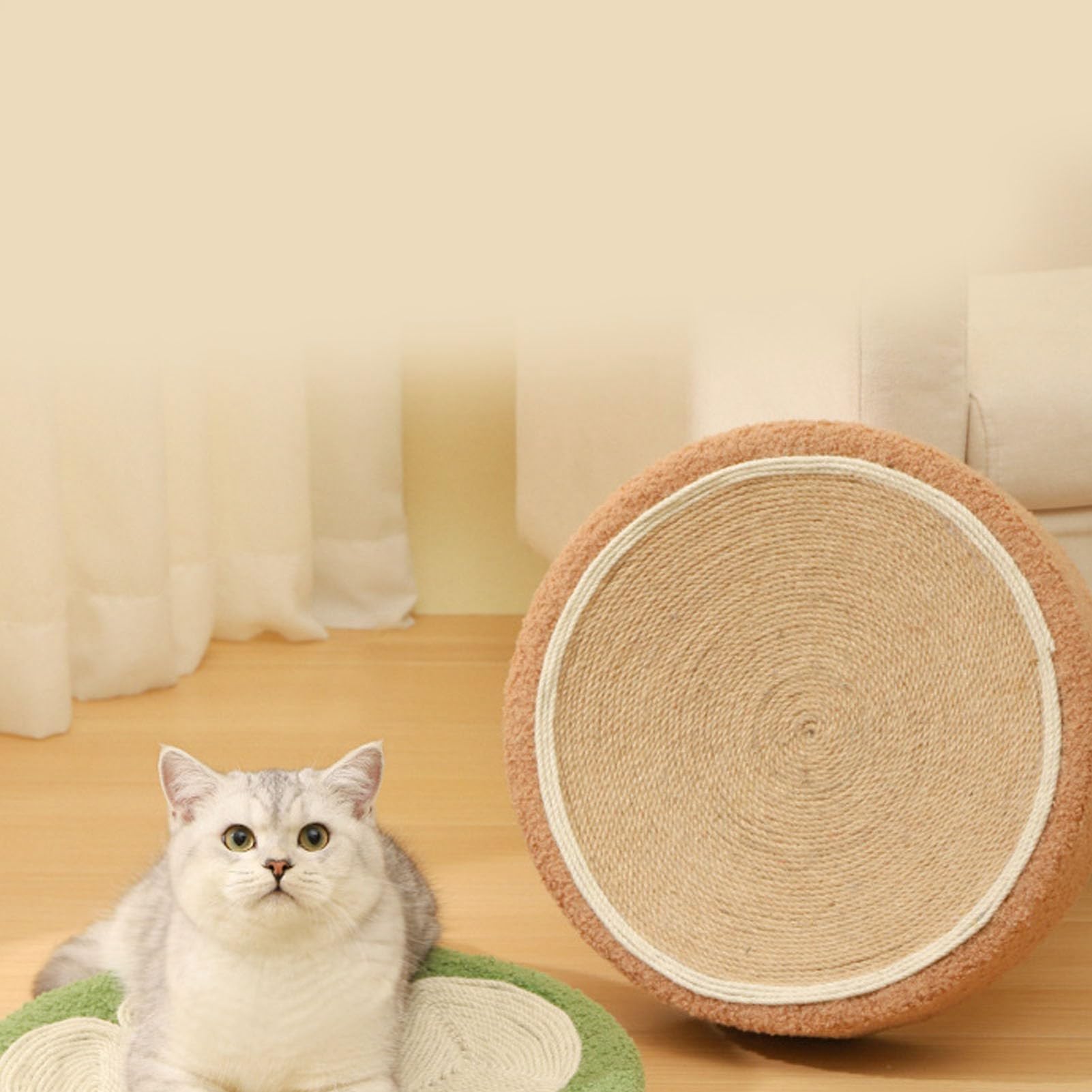 Cuenco ovalado para gatos de interior, garra de molienda, cama de rascado de cartón ondulado, cama de rascado para gatos, salón duradero, cartón para rascar