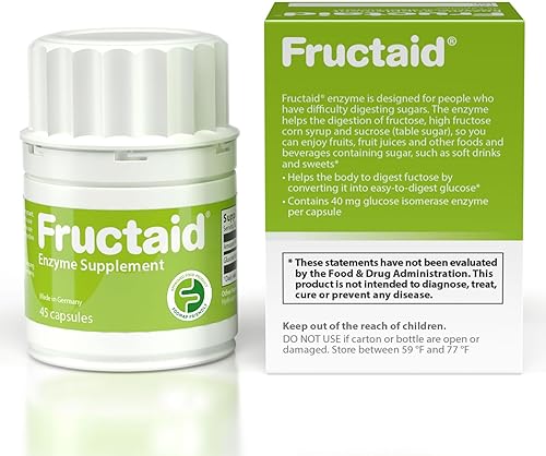 Miniatura 2 de Fructaid Suplemento enzimático  45 cápsulas para que puedas disfrutar de frutas jugos de frutas refrescos y dulces otra vez suplemento dietético sin