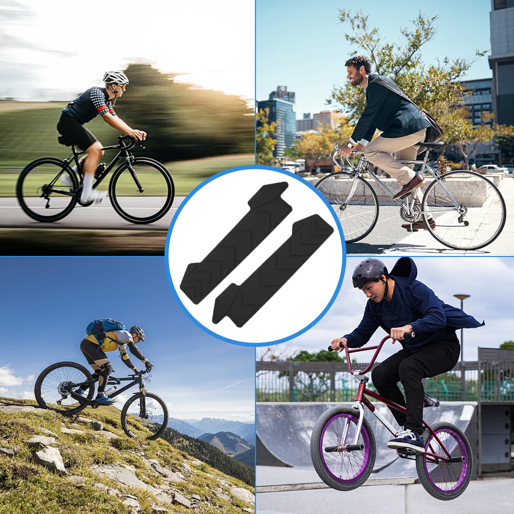2 Pcs Protection de Chaîne Vélo en Silicone, Protège Cadre Chaîne VTT Anti-Rayures, Protecteur de Chaînes de Vélos, Protection de Chaînes VTT Auto-Adhésif, pour Prévenir Les Dommages, Noir